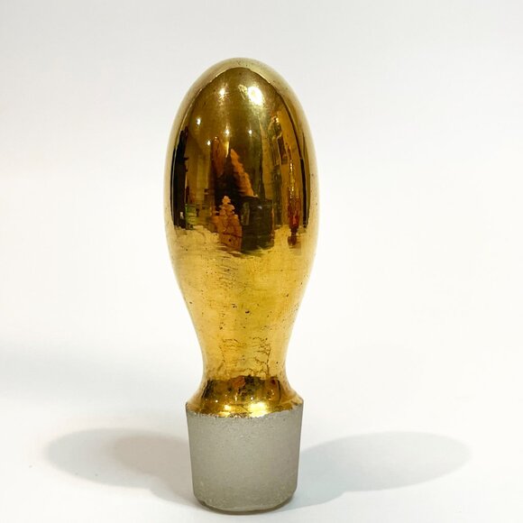 Vintage Bohemian Glass Ruby Red Gold Decanter 5" x 9.25" 1960's - Picture 11 of 11